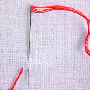 Quick Valentine Craft buttonhole stitch step 1