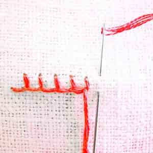 Quick Valentine Craft buttonhole stitch step 4