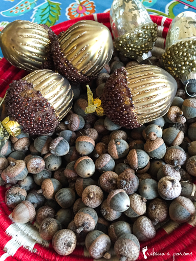 Thanksgiving Table Setting The Grateful Table bowl of acorns