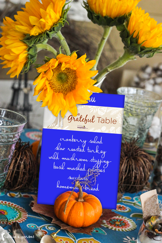 Thanksgiving Table Setting The Grateful Table menu