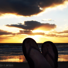 flips flops at sunrise