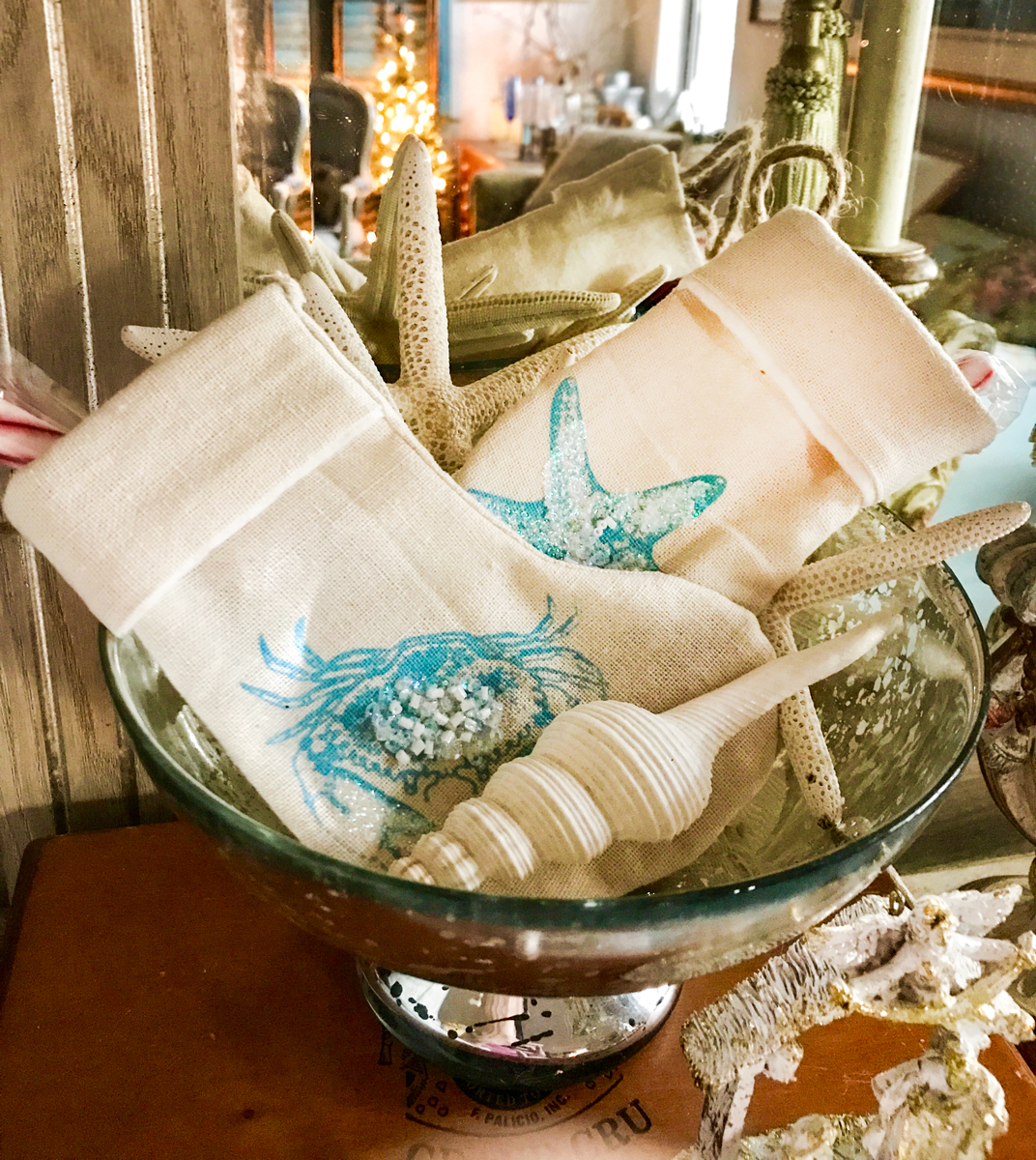 Rustic Beach Christmas guest welcome packets
