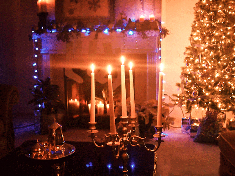 DIY Nickel Plated Candelabra Makeover with candles 